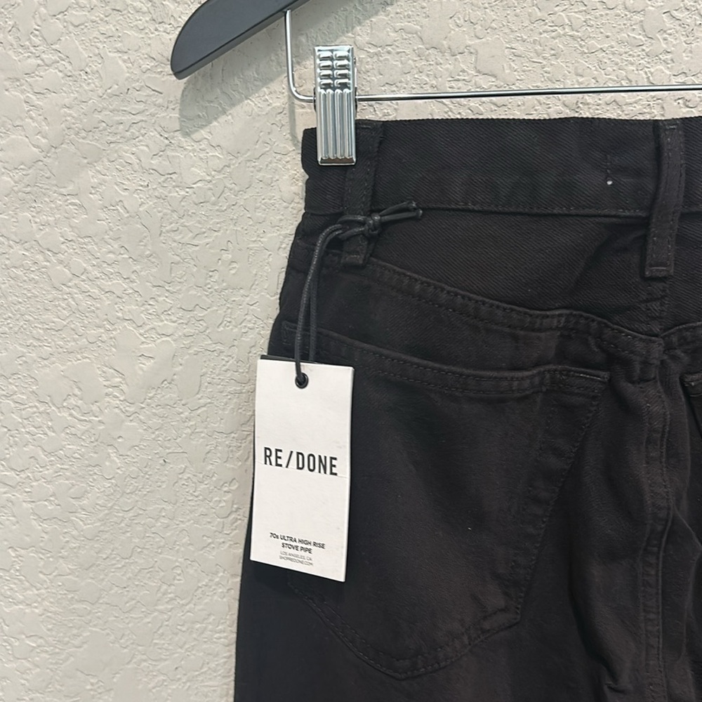 Re/done 70 s ultra high rise stove pipe jeans size 23 NWT - Picture 6 of 8